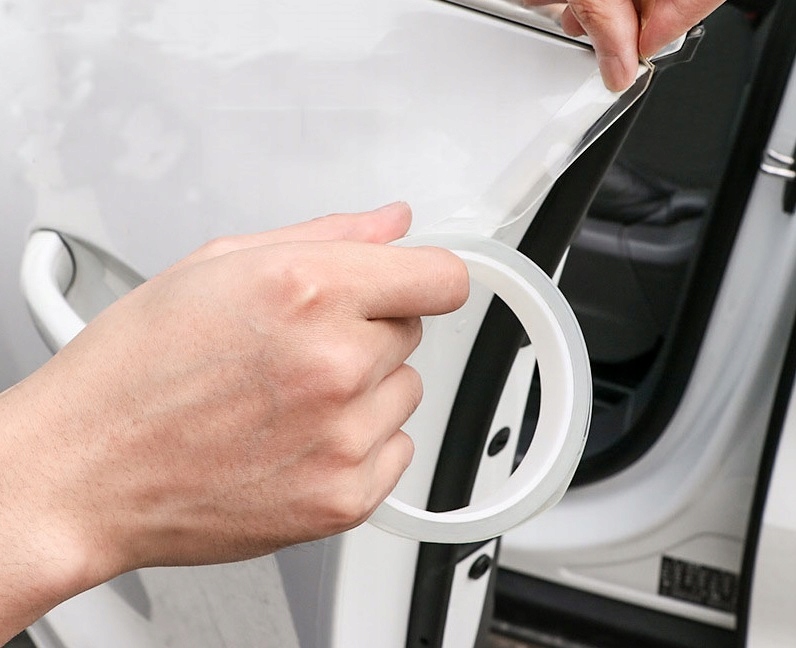 TAŚMA FOLIA BEZBARWNA PRZEZROCZYSTA 30mm X 5m OCHRONNA SAMOCHODOWA NA PROGI