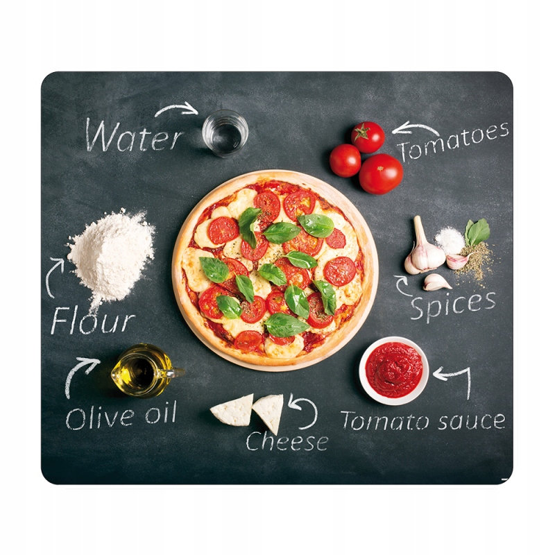 Multifunkční skleněná deska Pizza 56 x 50 x 1,4 cm
