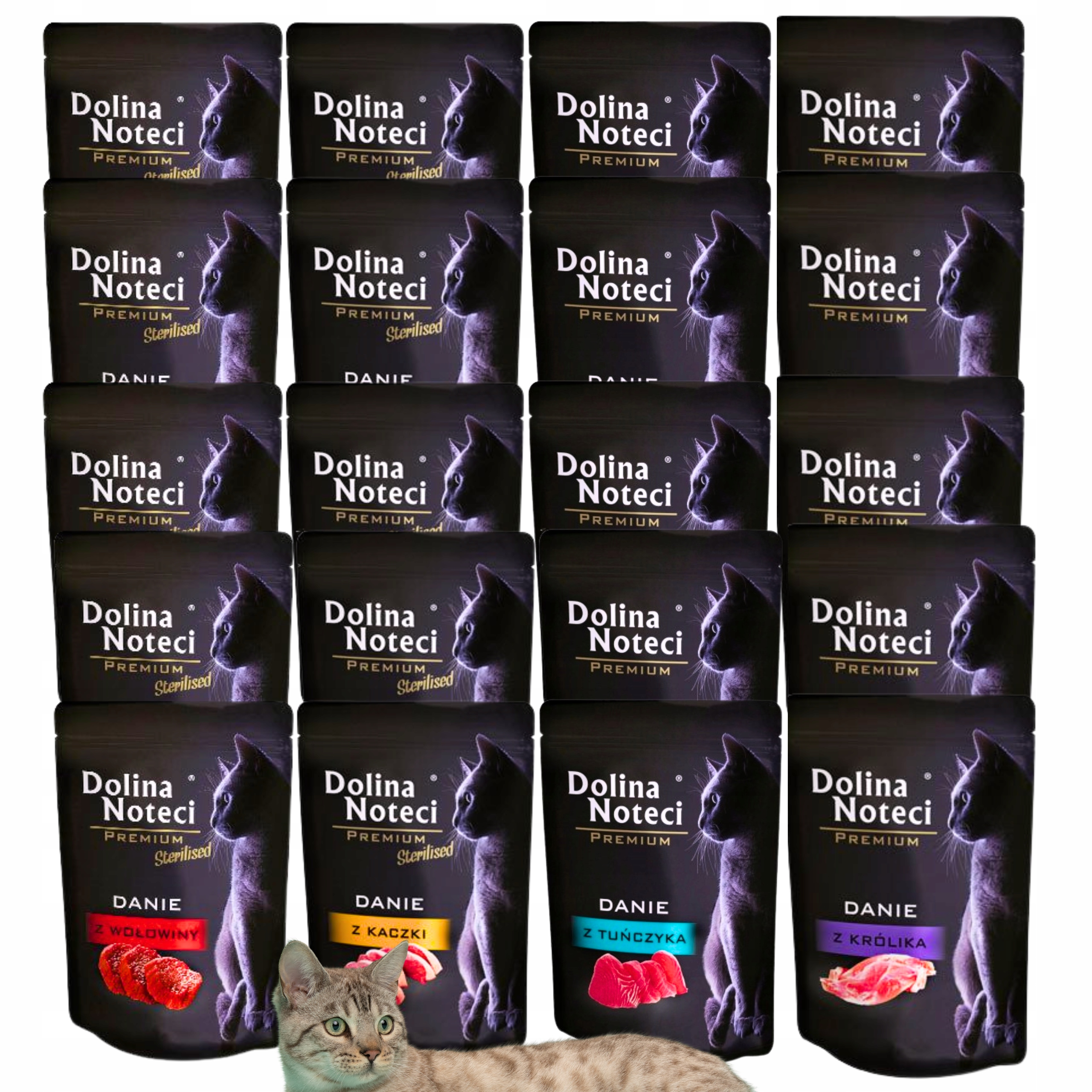 Levně Krmivo Mokré Pro Kočky Dolina Noteci Jídlo Kočka MIX 4 Příchutí 20 X 85 G