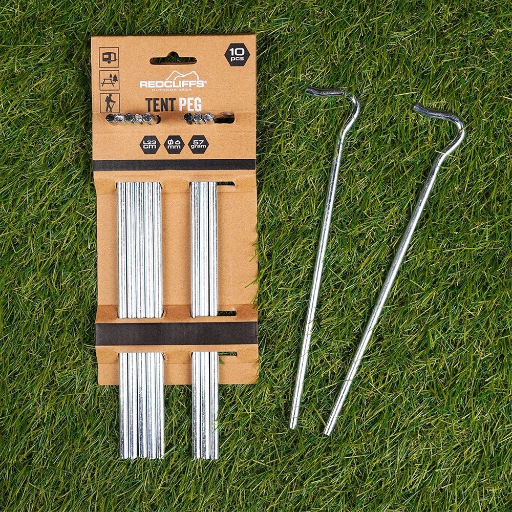 10x Śledzie DO NAMIOTU kotwy szpilki mocujące wbijane do ziemi metal 23 cm Materiał stal
