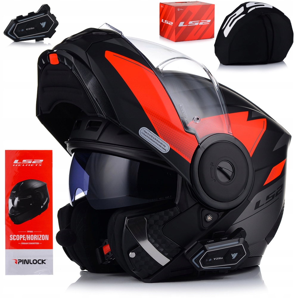 Motocyklová Prilba LS2 FF902 Scope II, Čeľusťová Pinlock Clona Interkom