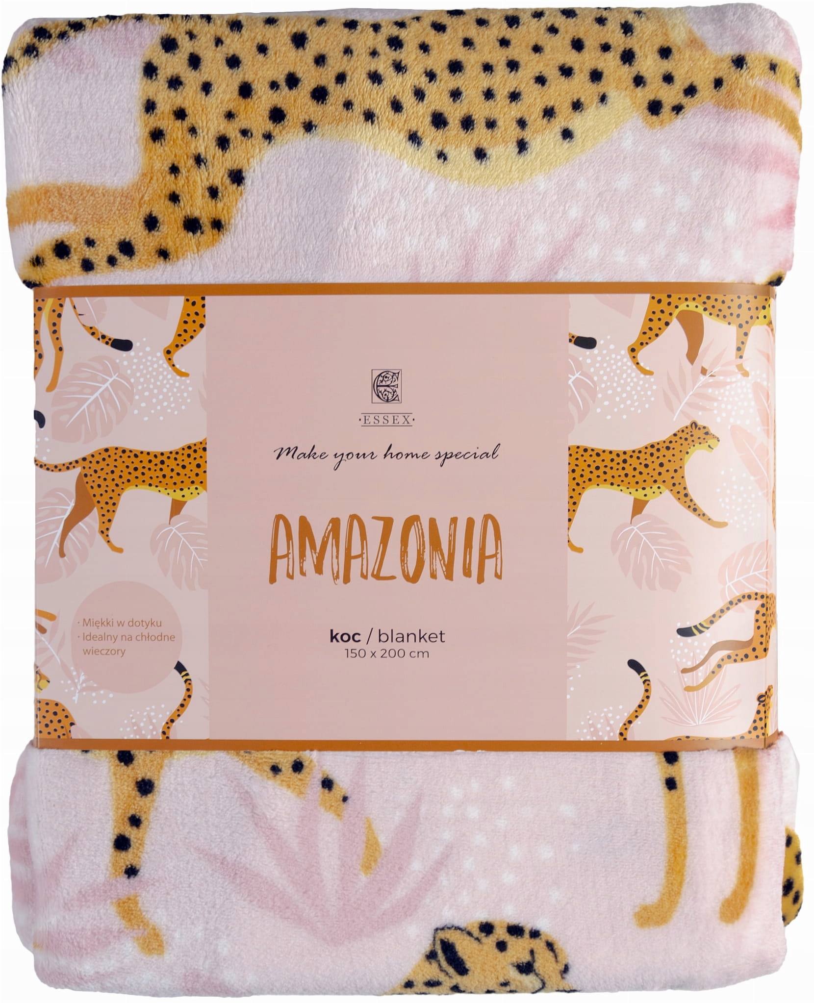 

Piękny Różowy Koc Amazonia Gepard 150x200 cm