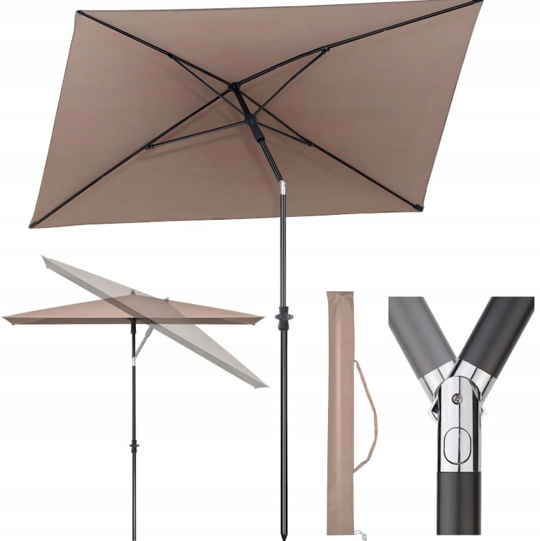 Parasol Klasyczny Cappucino Ogrodowy Tarasowy Sekey 210 x 140 cm