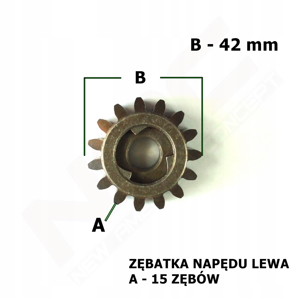 ZĘBATKA NAPĘDU "L" (15 zębów, na 1 klin)