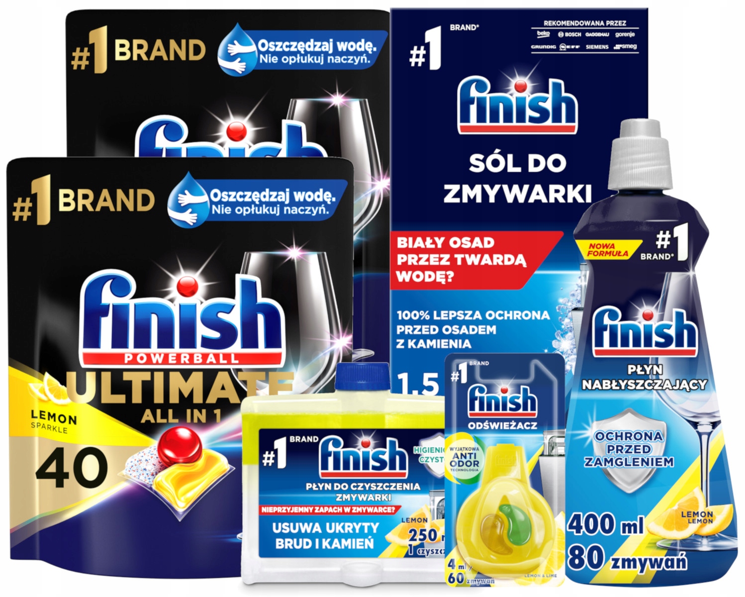Levně Sada Finish Ultimate All in One Kapsle 2 x 40 kusů doplňky