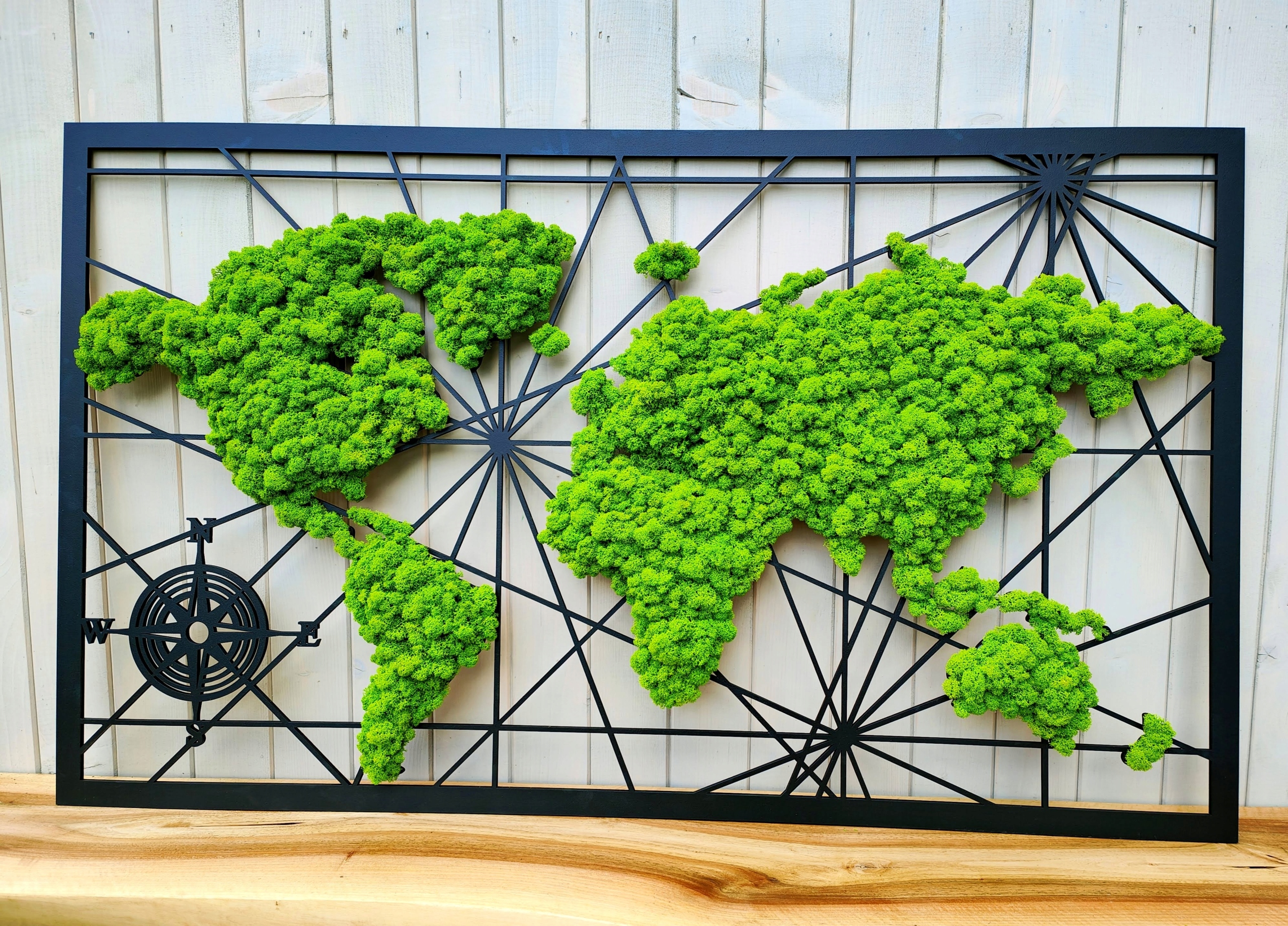 Mapa z mchem chrobotkiem 100cm MECH CHROBOTEK żywy obraz AŻUROWY SOLIDNA Rodzaj mech chrobotek