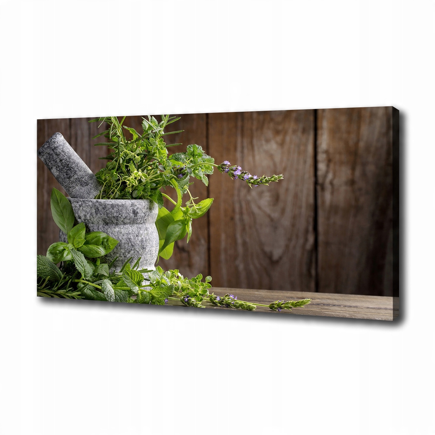 

Foto obraz na płótnie Zioła w moździerzu 100x50 cm