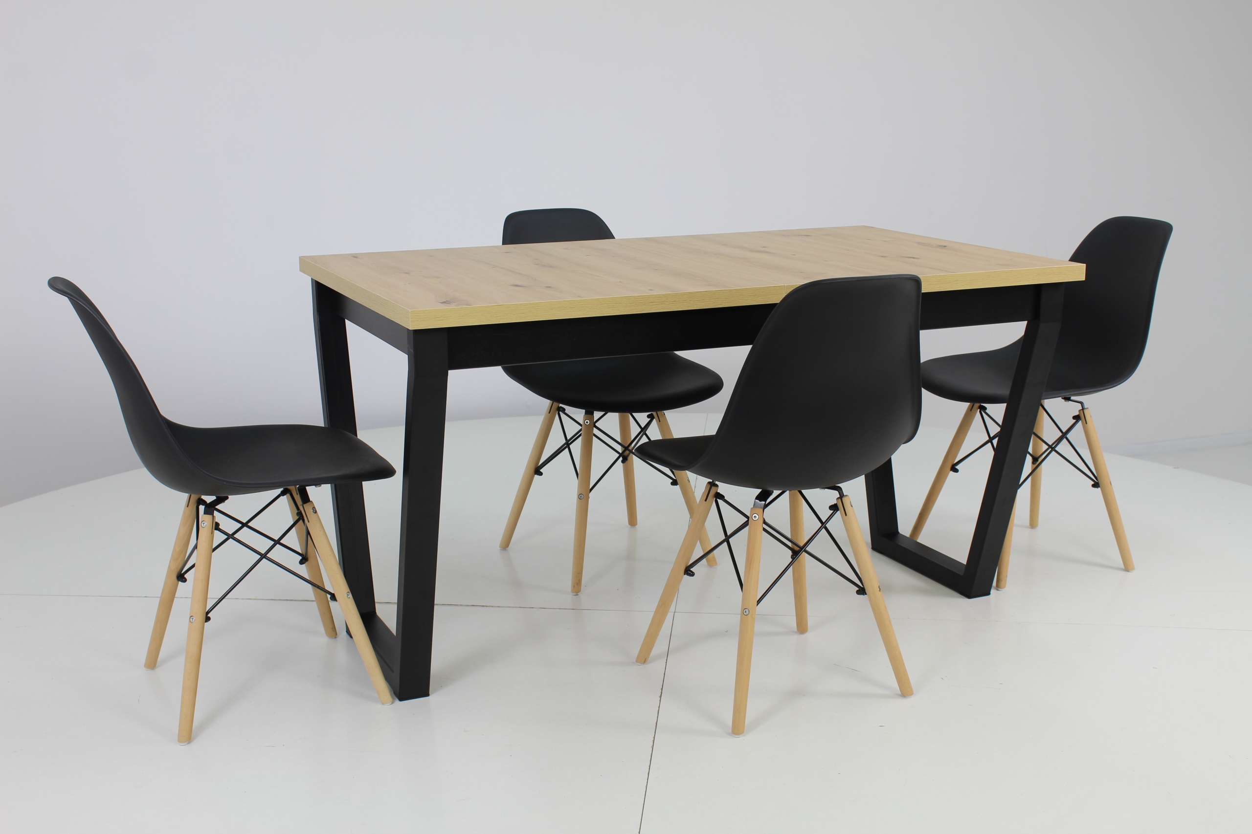 Stół rozkładany DĄB ARTISAN 80x140/180 + 4 krzesła Kształt blatu prostokątny