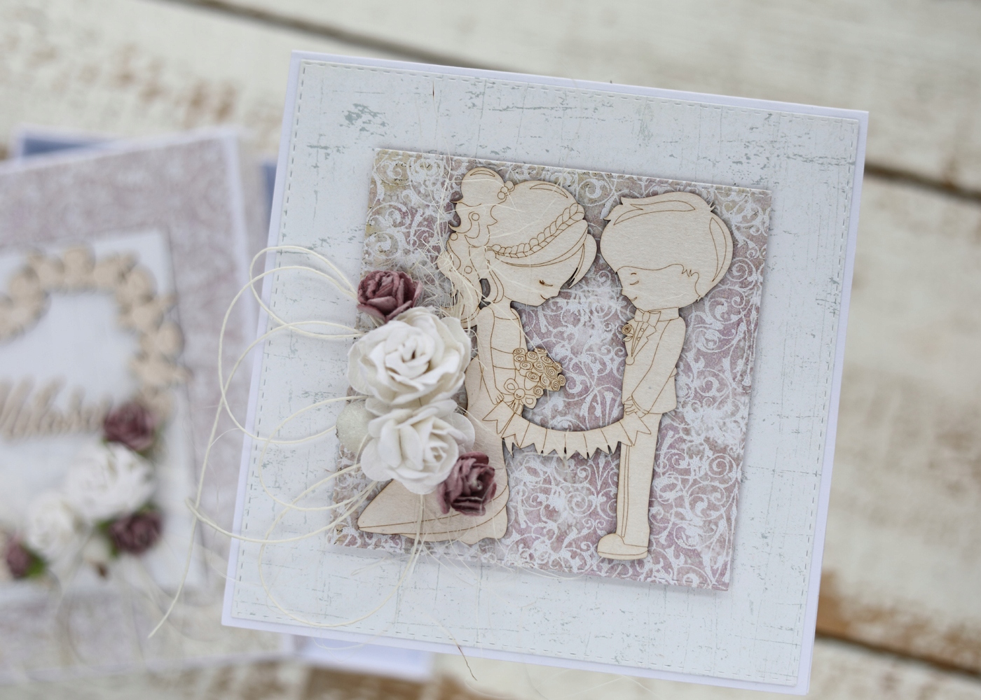 Květinové svatební přání s krabičkou