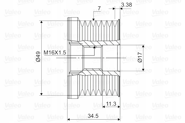 VALEO 588113 Kolo pasowe alternator Part number 588113