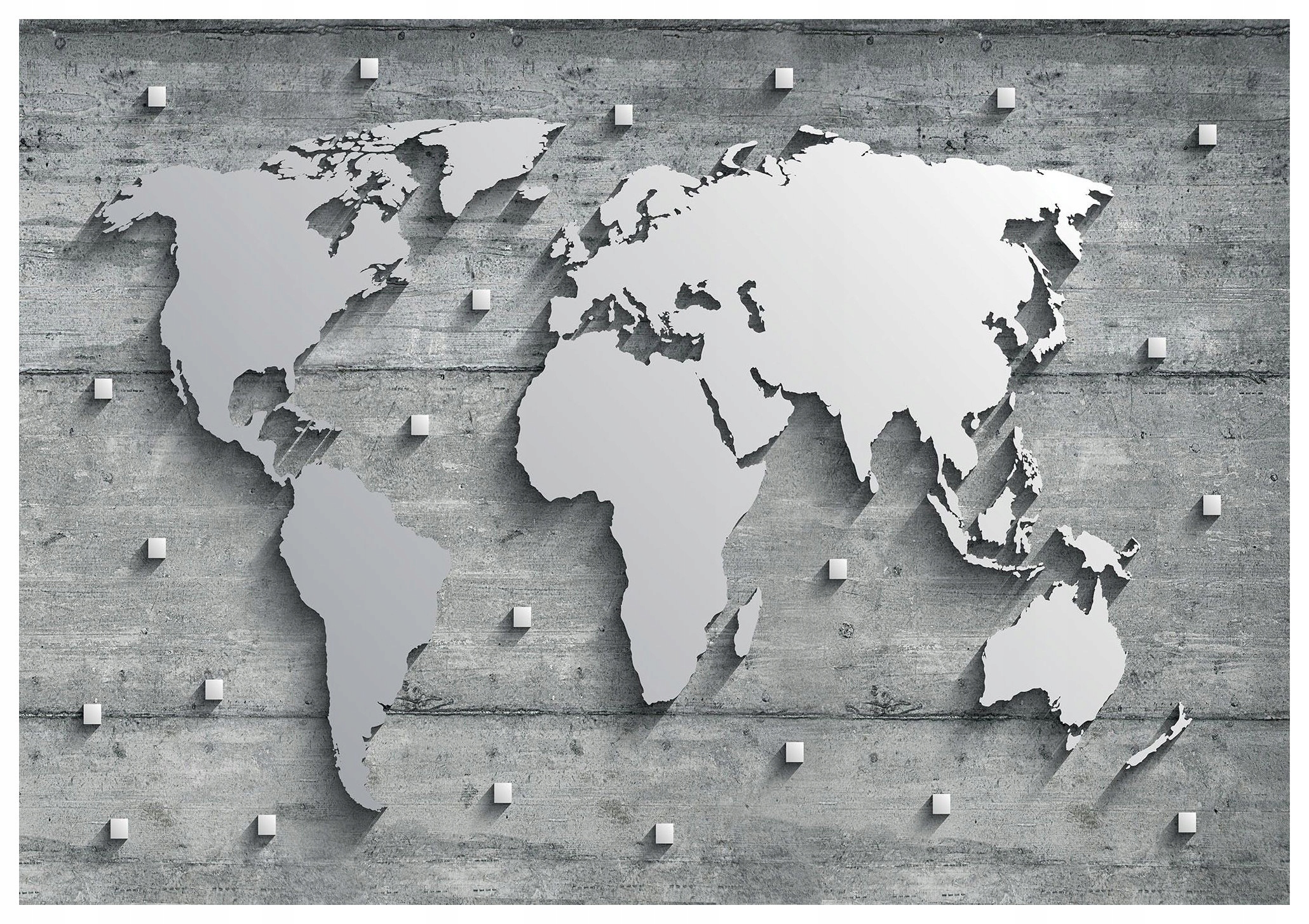 Tapeta Mapa světa beton šedý bílý vinyl 416x254 moderní design lepidlo