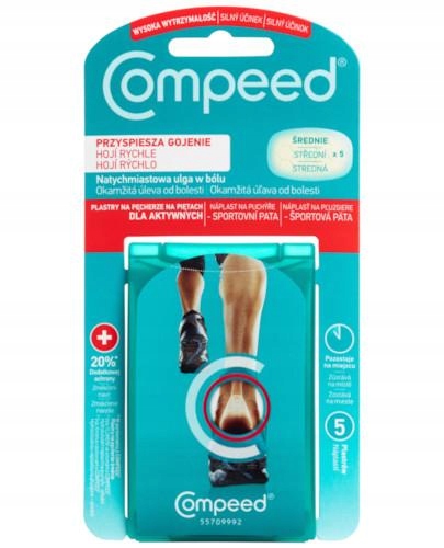 

Compeed plastry na pęcherze na piętach średnie 5sz