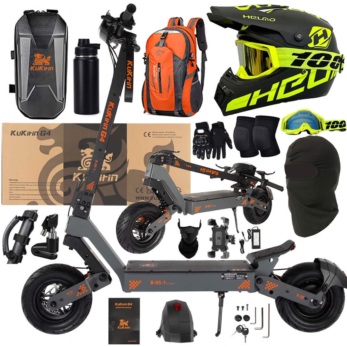 KuKirin G4 Skládací elektrická vozidla 2000W 70KM/H 60V 20Ah 75km Dárek