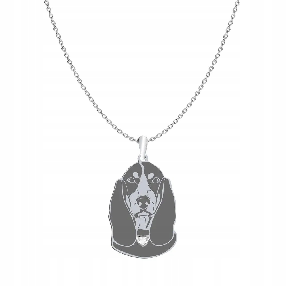 Stříbrný náhrdelník s psem plemene Basset Bleu de Gascogne 925 Šperky Gravírování