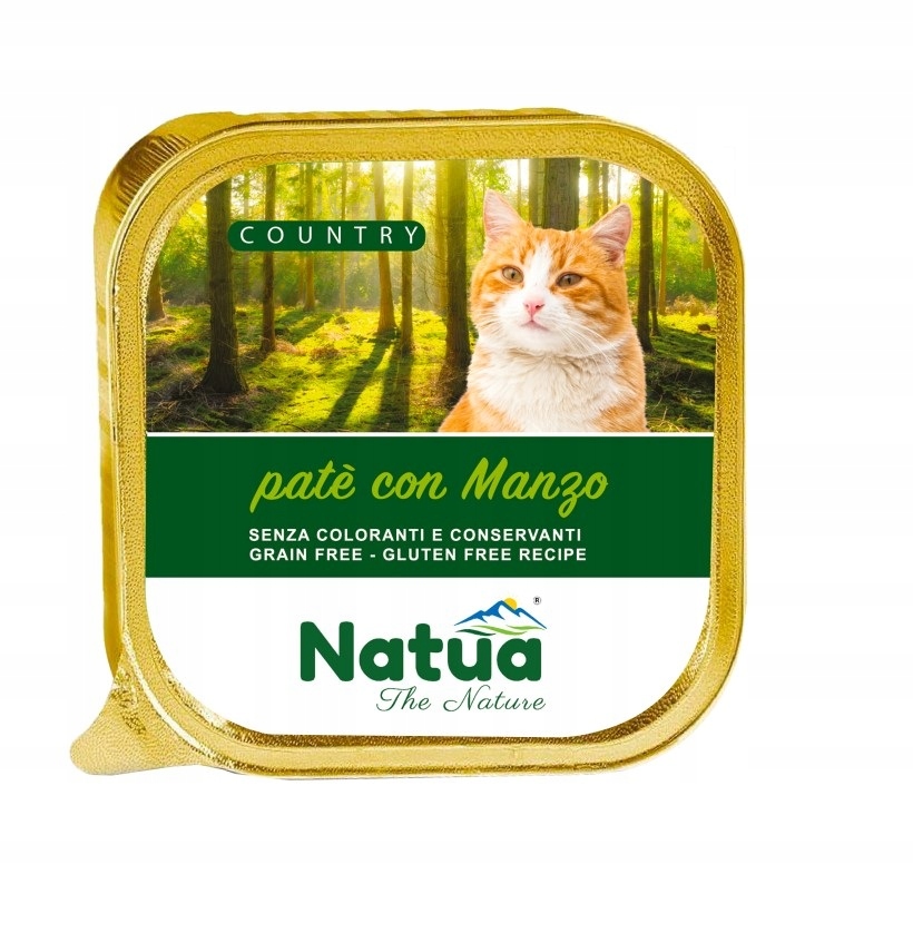 Natua Country Beef hovězí krmivo mokré pro kočky, tácek 100 g