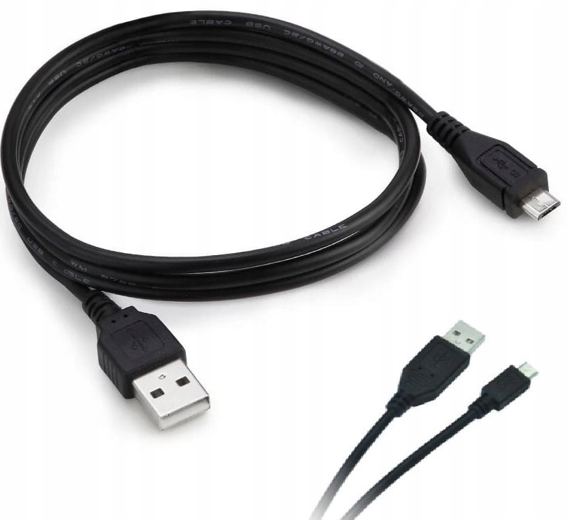 

Kabel Usb microUSB Przewód Czarny Długi 1,8M