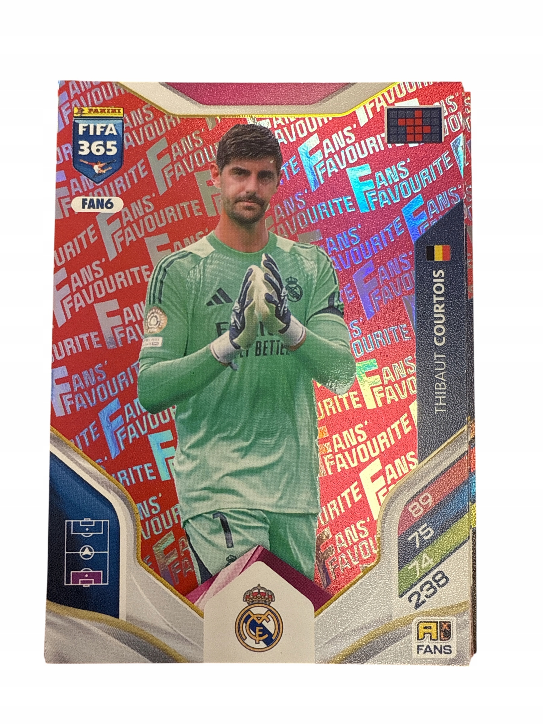 Fifa 365 2026 Adrenalyn XL Panini Fans FAN6 Courtois czerwony red
