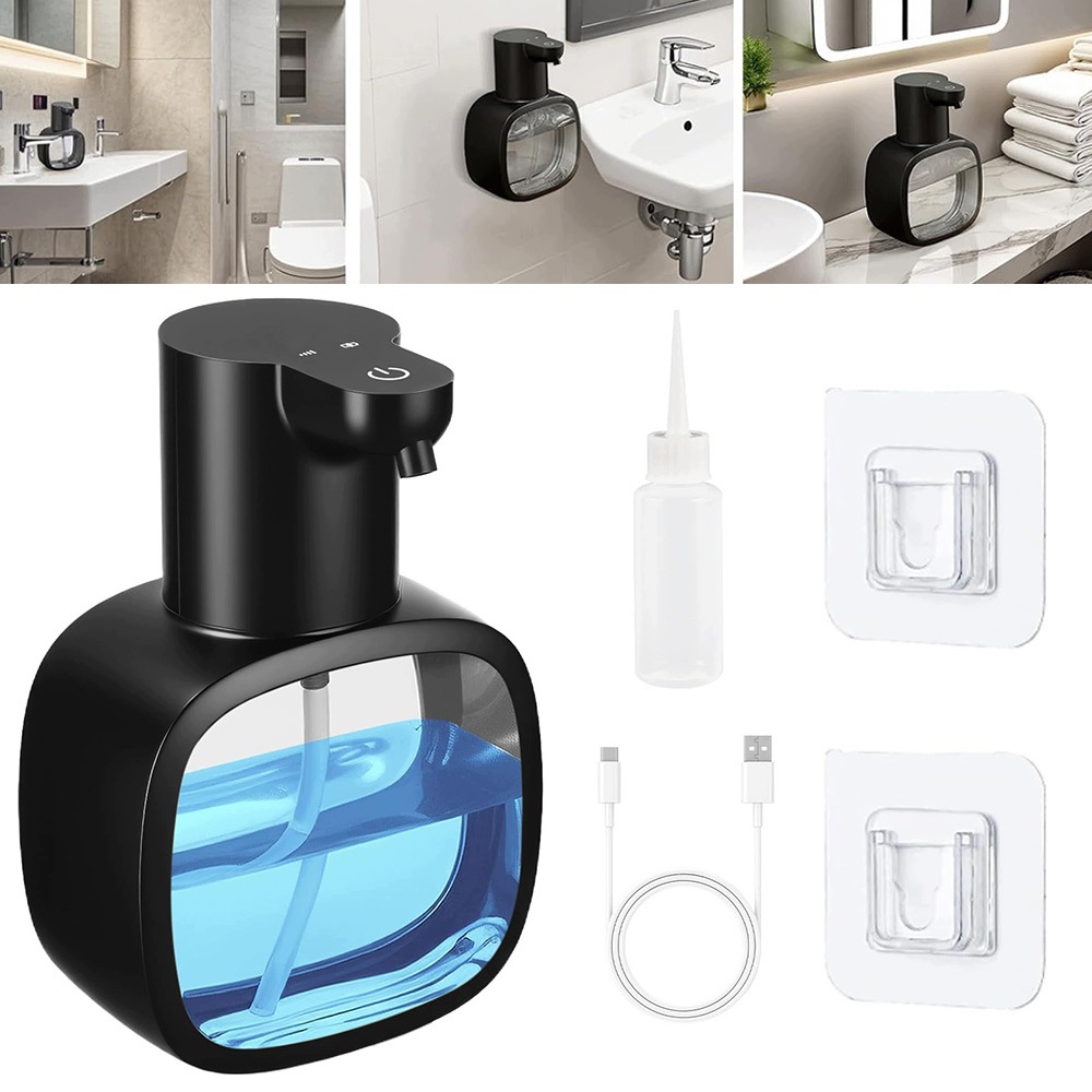 Automatický dávkovač tekutého mýdla Bezdotykový 500 ml Nástěnný Černý