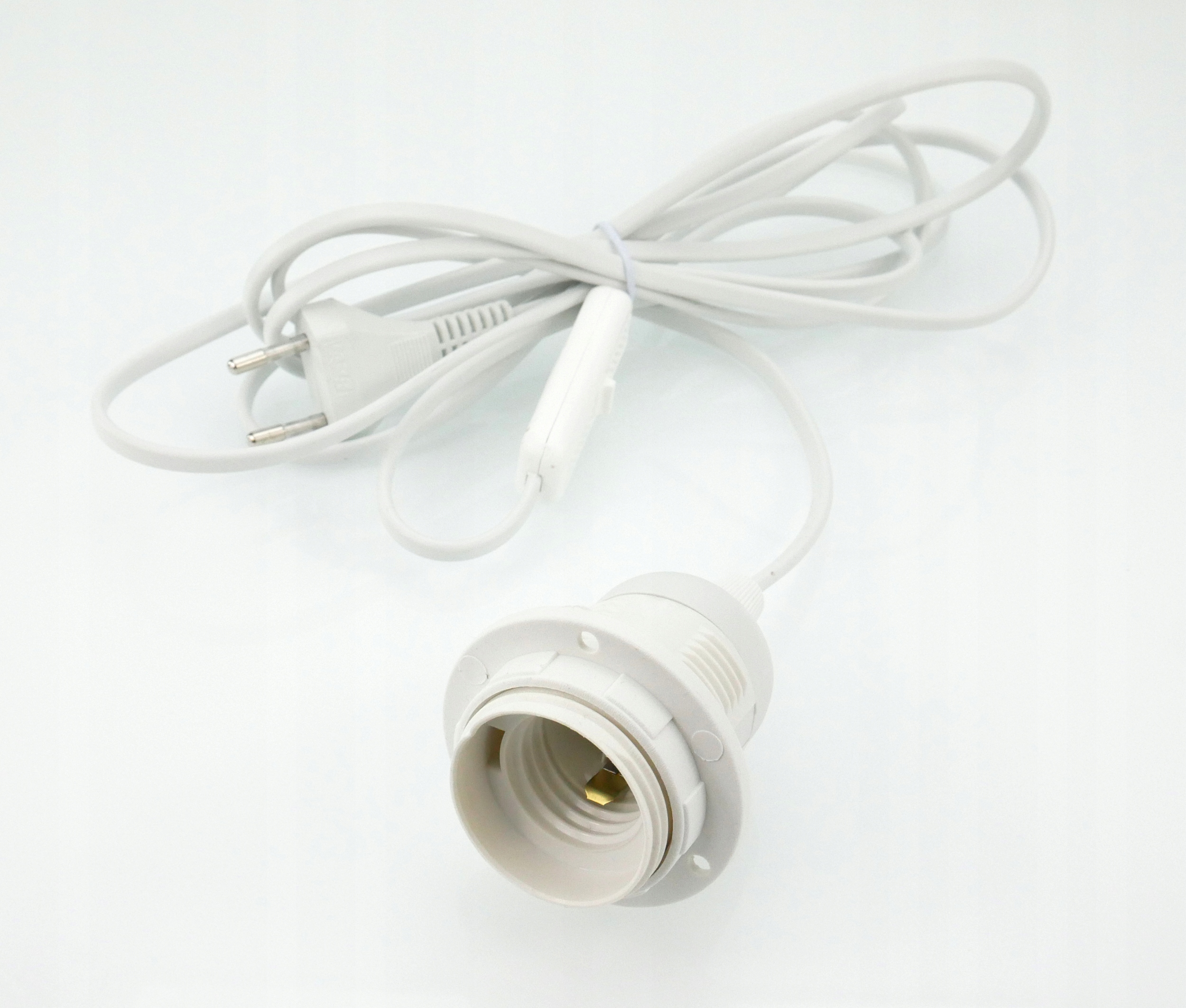 Oprawka E27 z kablem 3 m i włącznikiem biała