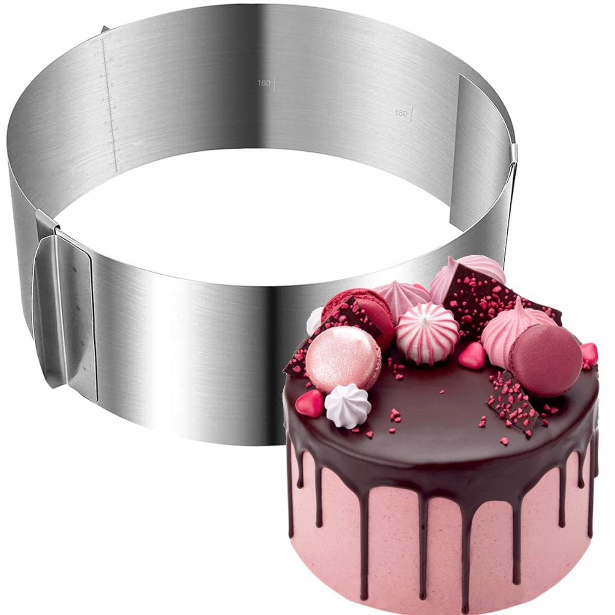 OBRĘCZ DO TORTÓW REGULOWANY RANT OPASKA FORMA