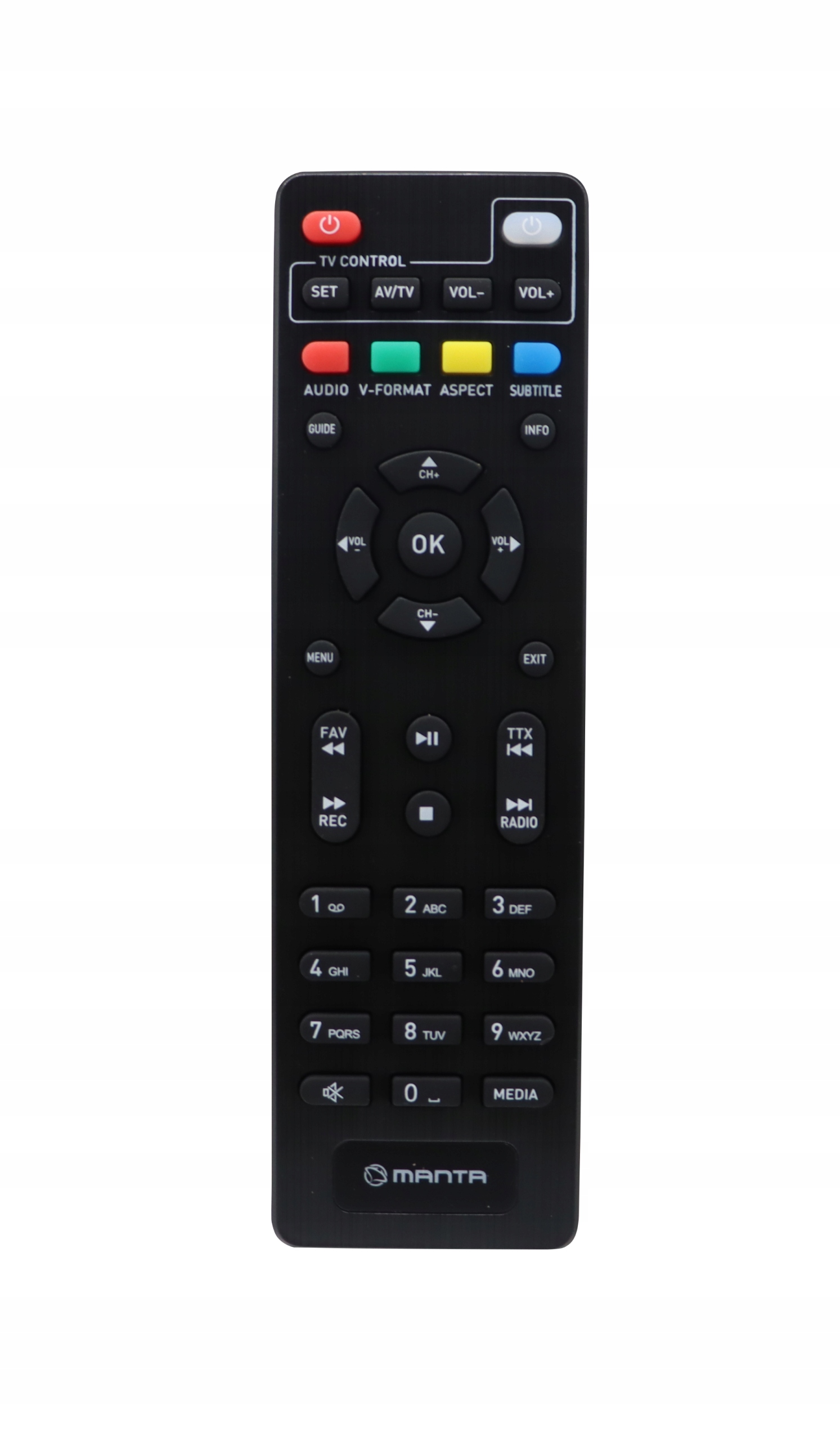 Pilot do dekodera Manta DVBT025PRO DVBT-T2/HEVC H.265