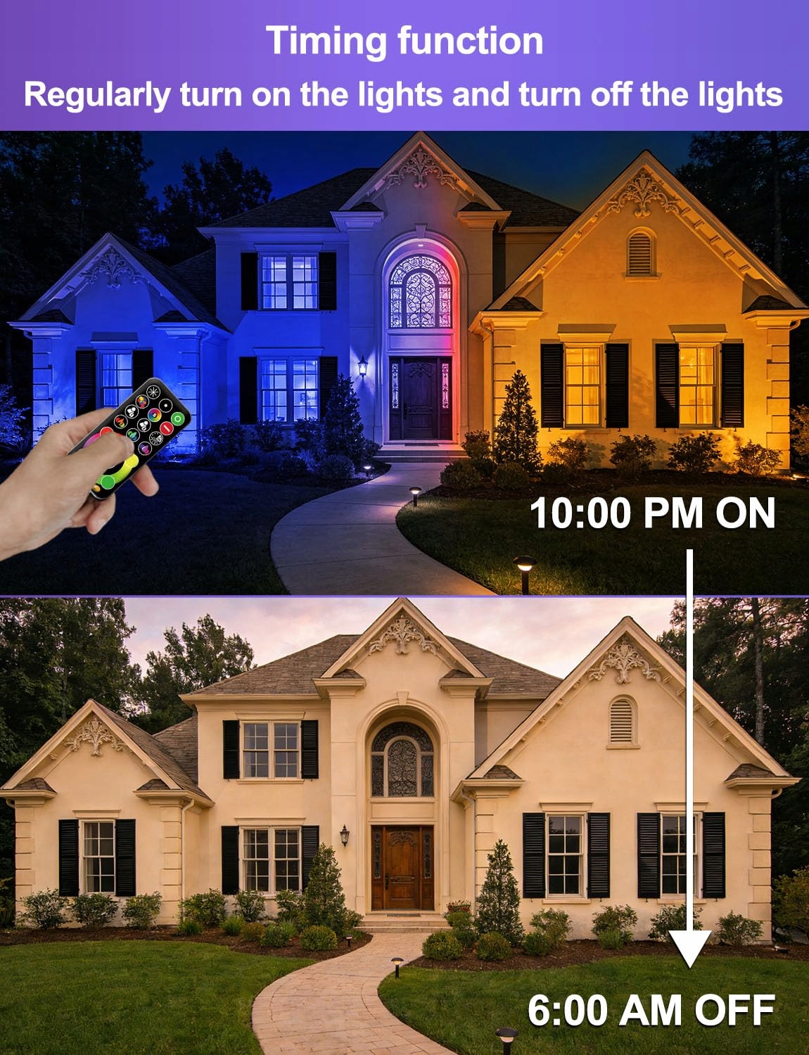 HEKEE Reflektor Zewnętrzny LED RGB 12 Kolorów IP66 Pilot 2 Sztuki — miniatura 6
