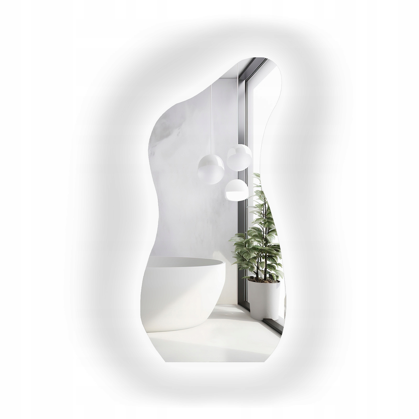 Zrcadlo nepravidelného tvaru Angelit s Led podsvícením 65X140