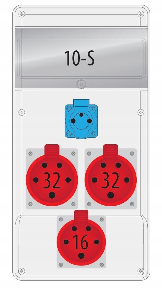 Rozvaděč R-box Slim 1x16A/5P 2x32A/5P 1x230V 10S B.SLIM-10S-5BR