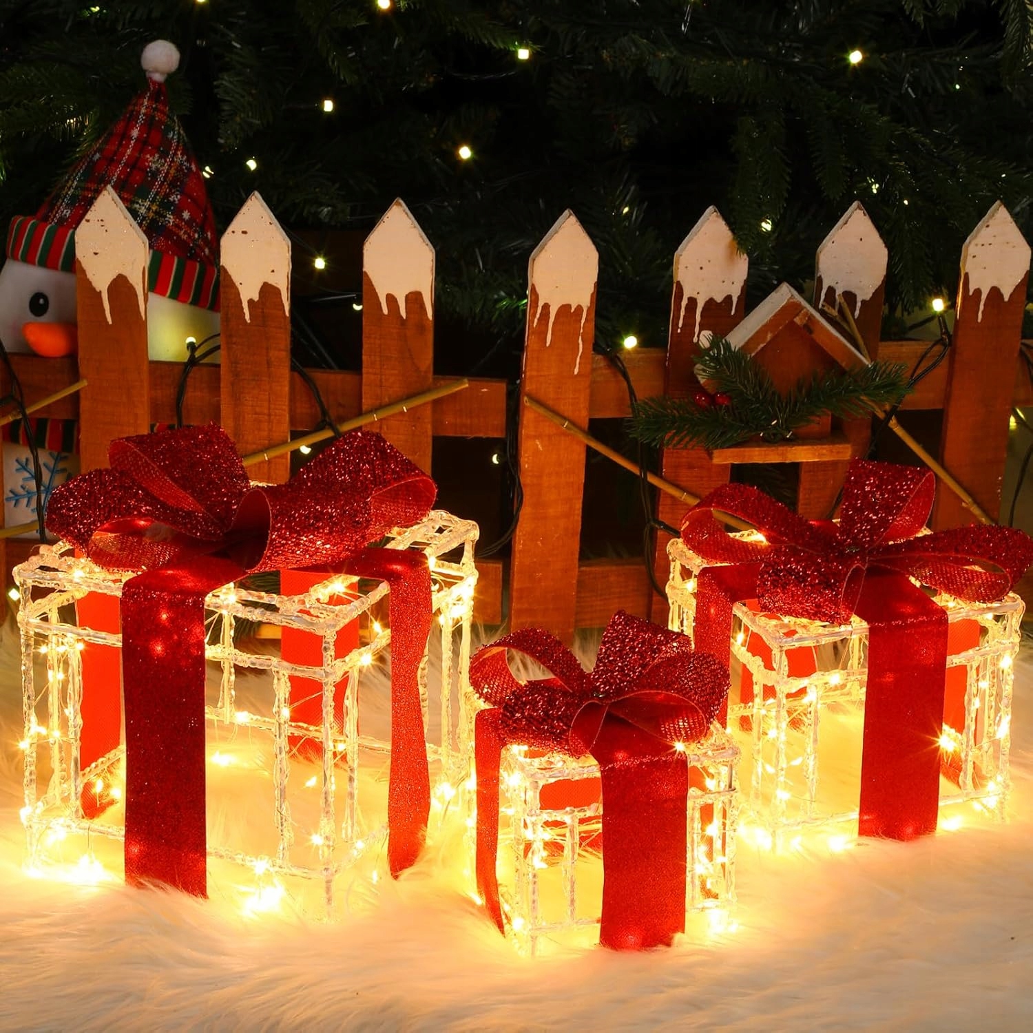 Sada 3 Led krabiček 215 Diod Teplá bílá Vánoční Dekorace Interiér