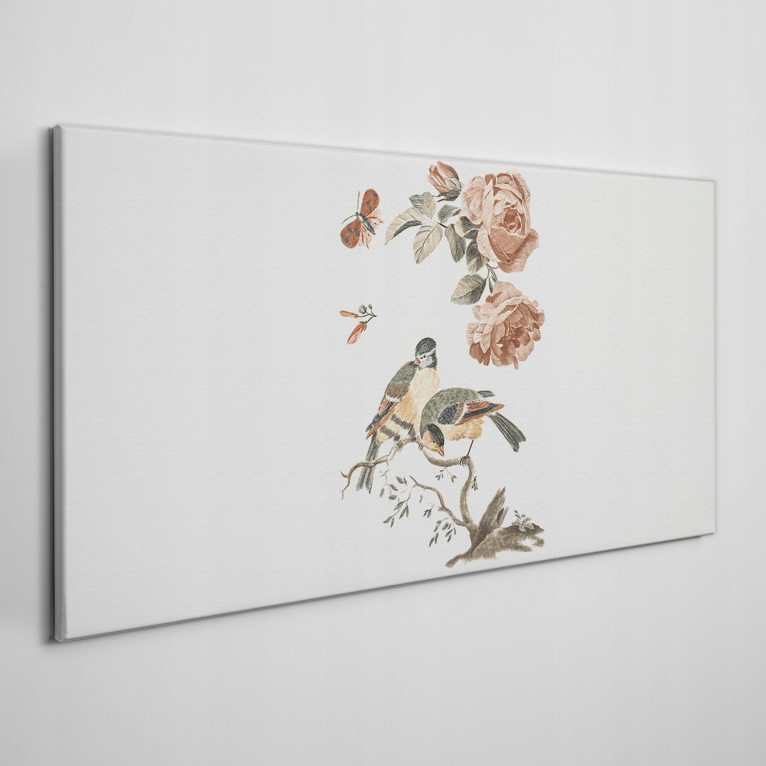 

Obraz na płótnie Zwierzęta ptaki kwiaty 140x70 cm