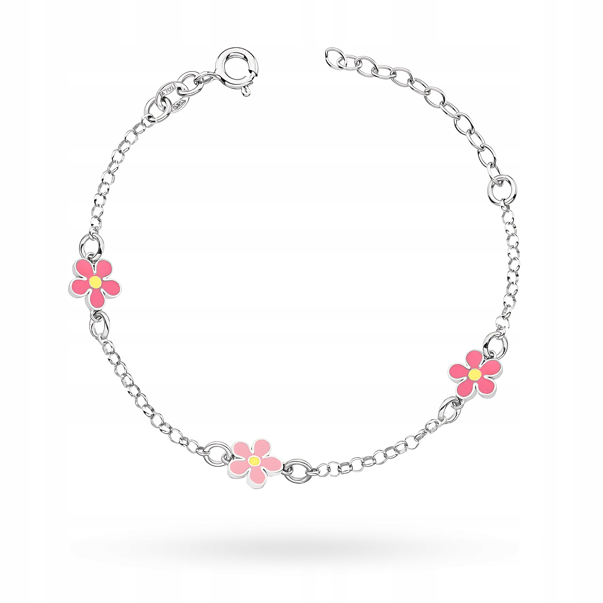 Stříbrný Dětský Náramek ryzost 925 Květinky