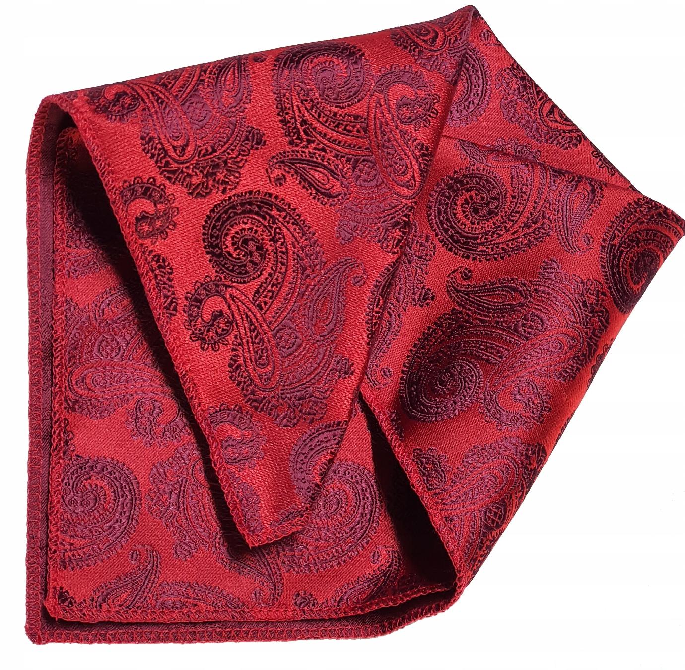 CZERWONA Z BORDEM POSZETKA CHUSTECZKA WYPUSTKA