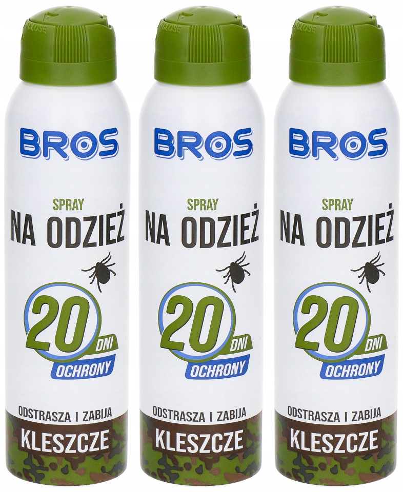 

3x Spray Na Odzież Ubrania Na Kleszcze Komary Bros