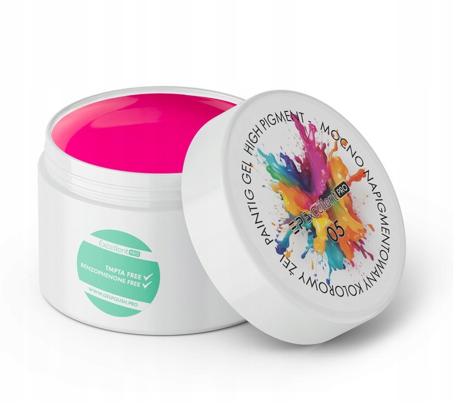 EXCELLENT PAINTING GEL MOCNO NAPIGMENTOWANY ŻEL DO ZDOBIEŃ 05 RÓŻOWY 5 ml