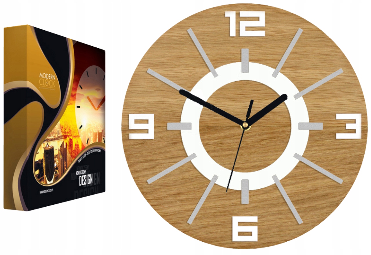 Nástěnné hodiny Dubový akrylový Aladin Wood Stone Mirror Kulatý