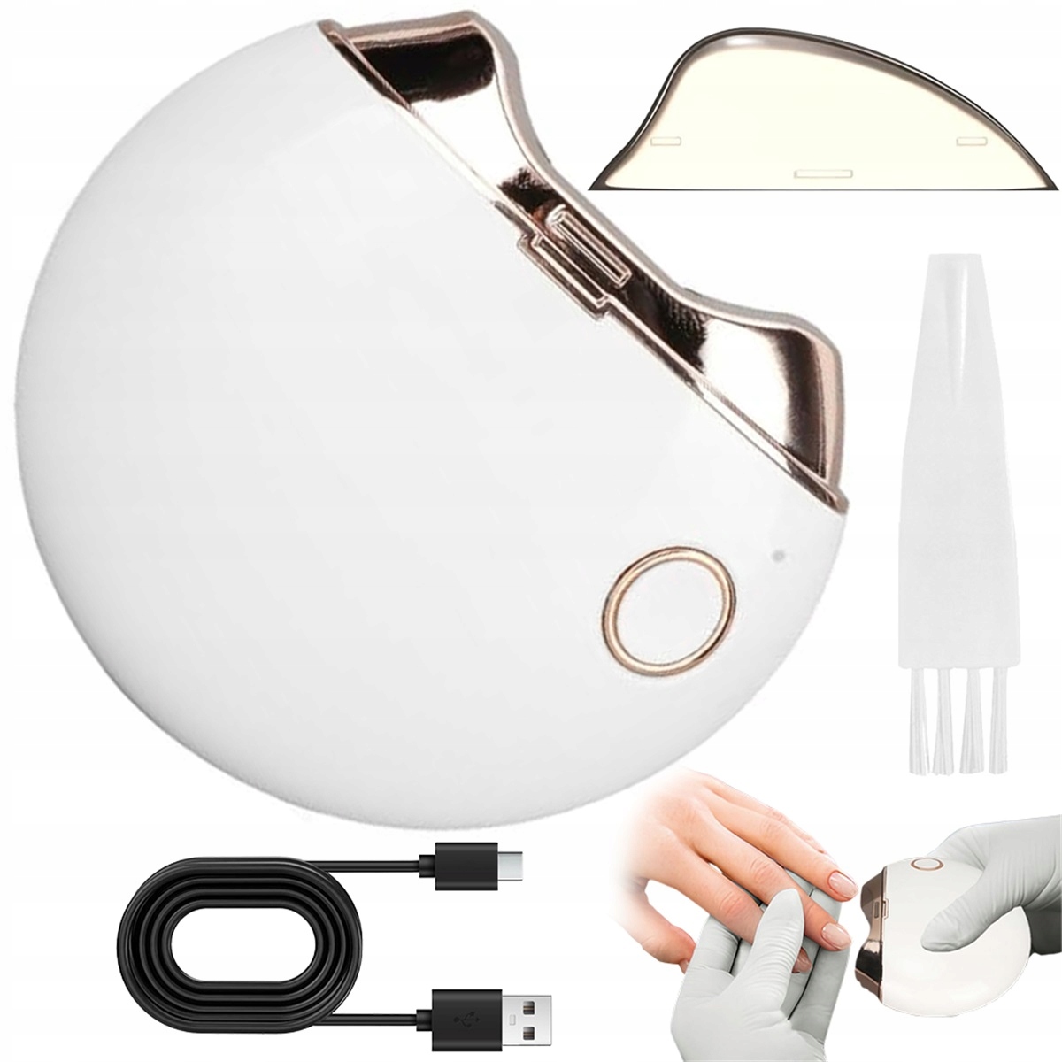 Bílý elektrický kleštiček na nehty s 3 vrstvami ochrany 500 mAh