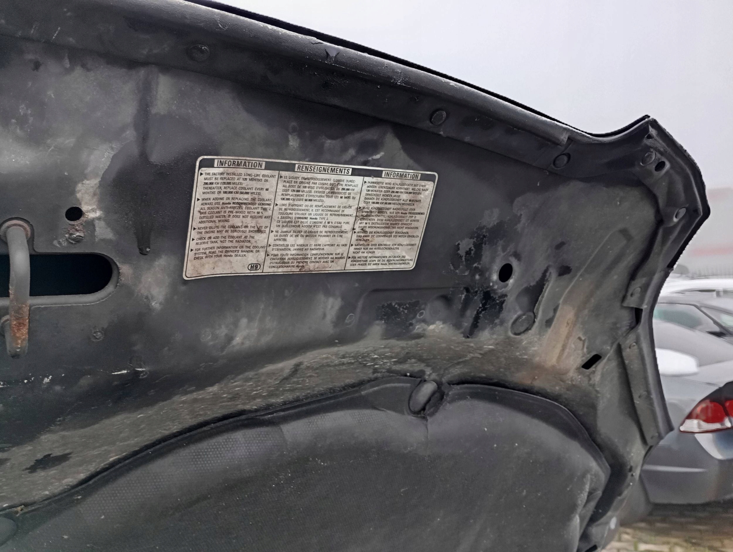 HONDA FR-V FRV BE1 BE 05-09 black bonnet front engine housing cover B92P