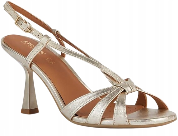 Geox Klasické Zlaté Kožené Sandály 36 J0A