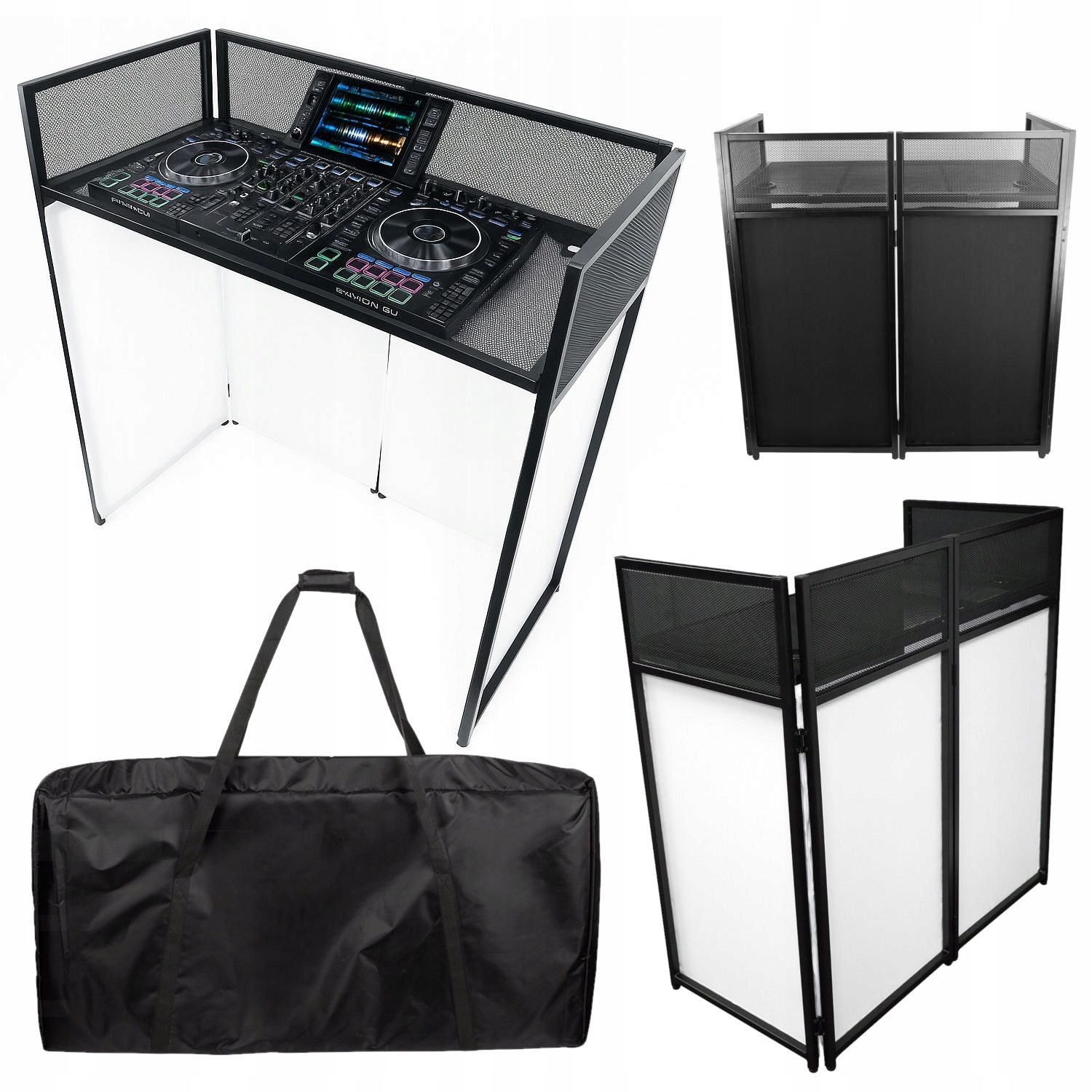 Stół Dj Parawan Ekran Stanowisko Stand 100CM Biały Czarny Etui Składany