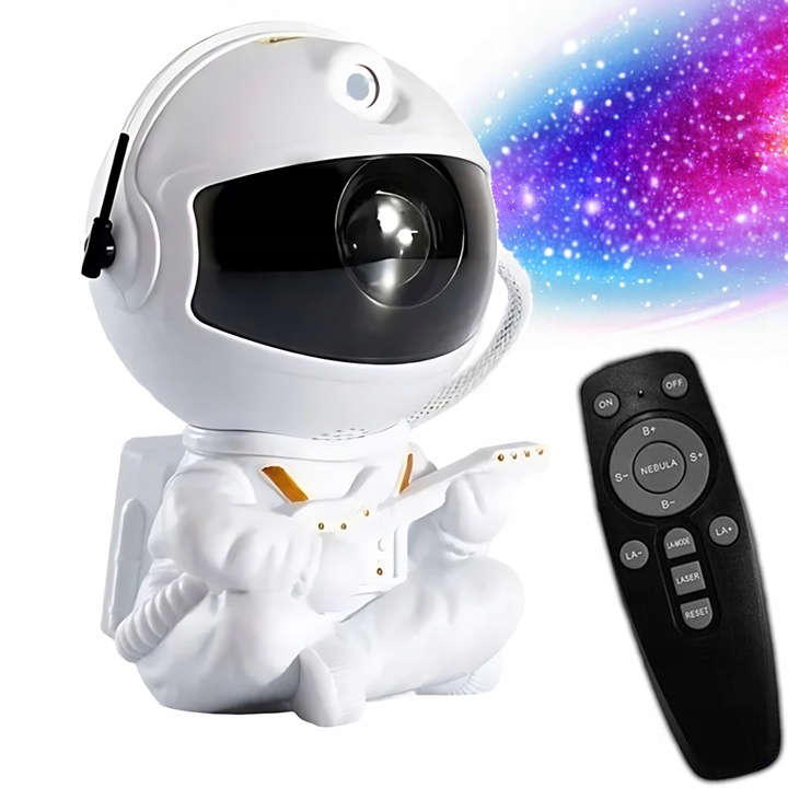 LAMPKA NOCNA LED PROJEKTOR RZUTNIK GWIAZD NIEBA ASTRONAUTA DLA DZIECI PILOT