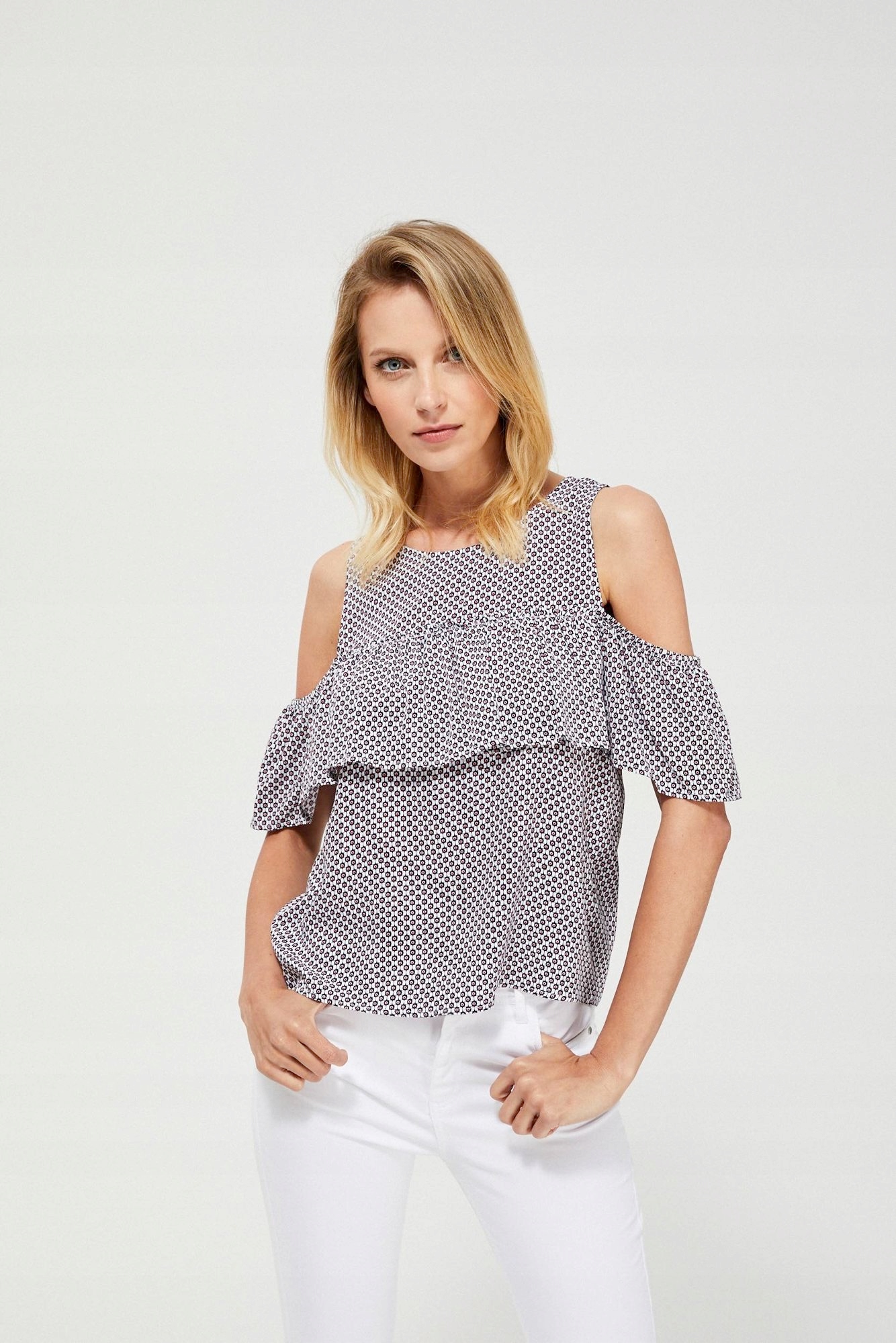 

Moodo Bluzka falbana L-KO-3165 Navy; XXL