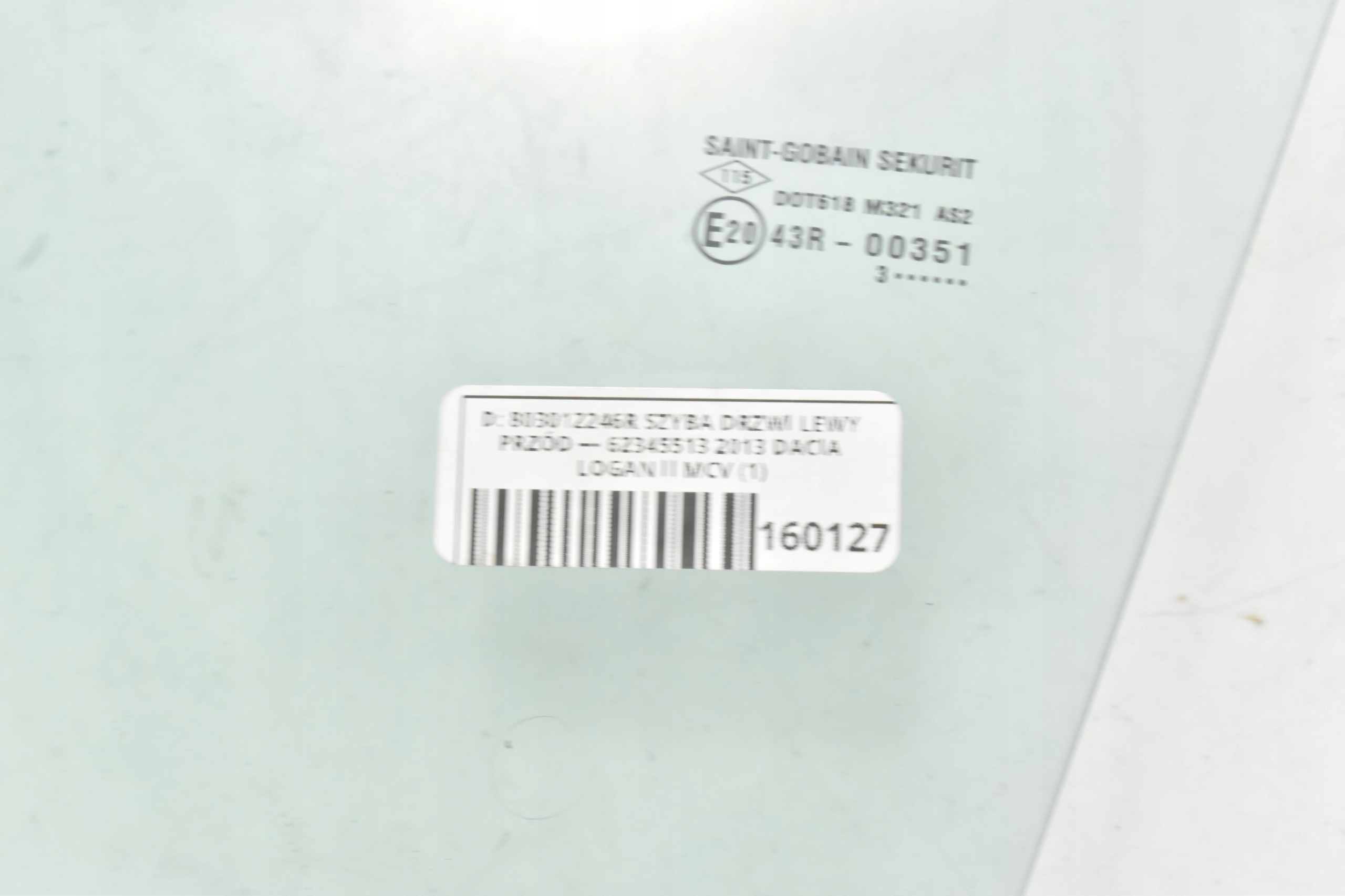 SZYBA DRZWI LEWY PRZÓD BOCZNA 803012246R DACIA LOGAN II SANDERO II Producent części Dacia OE