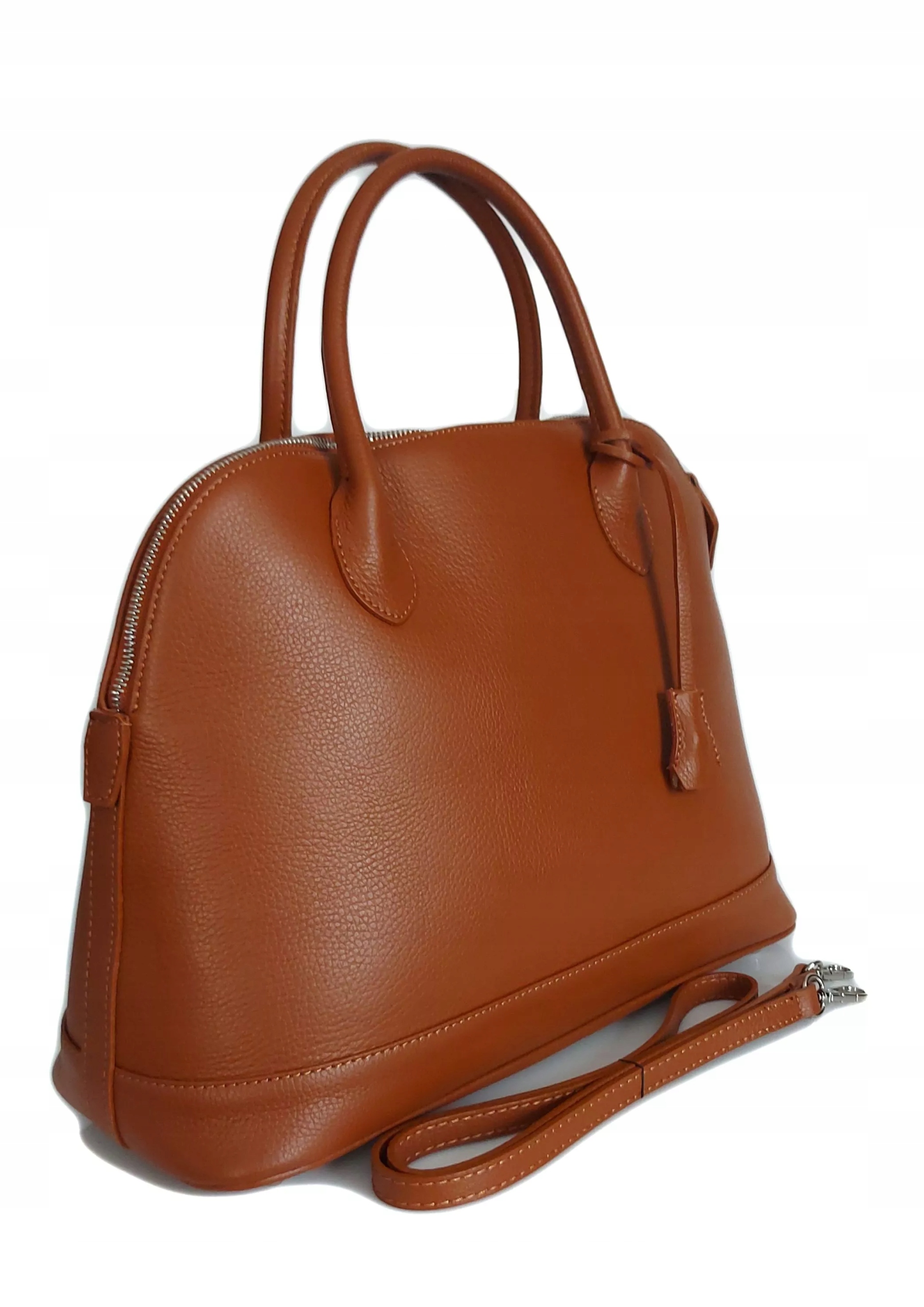 Kožený Kufřík Do Ruky Italská Elegantní Kabelka Formátu A4 Camel
