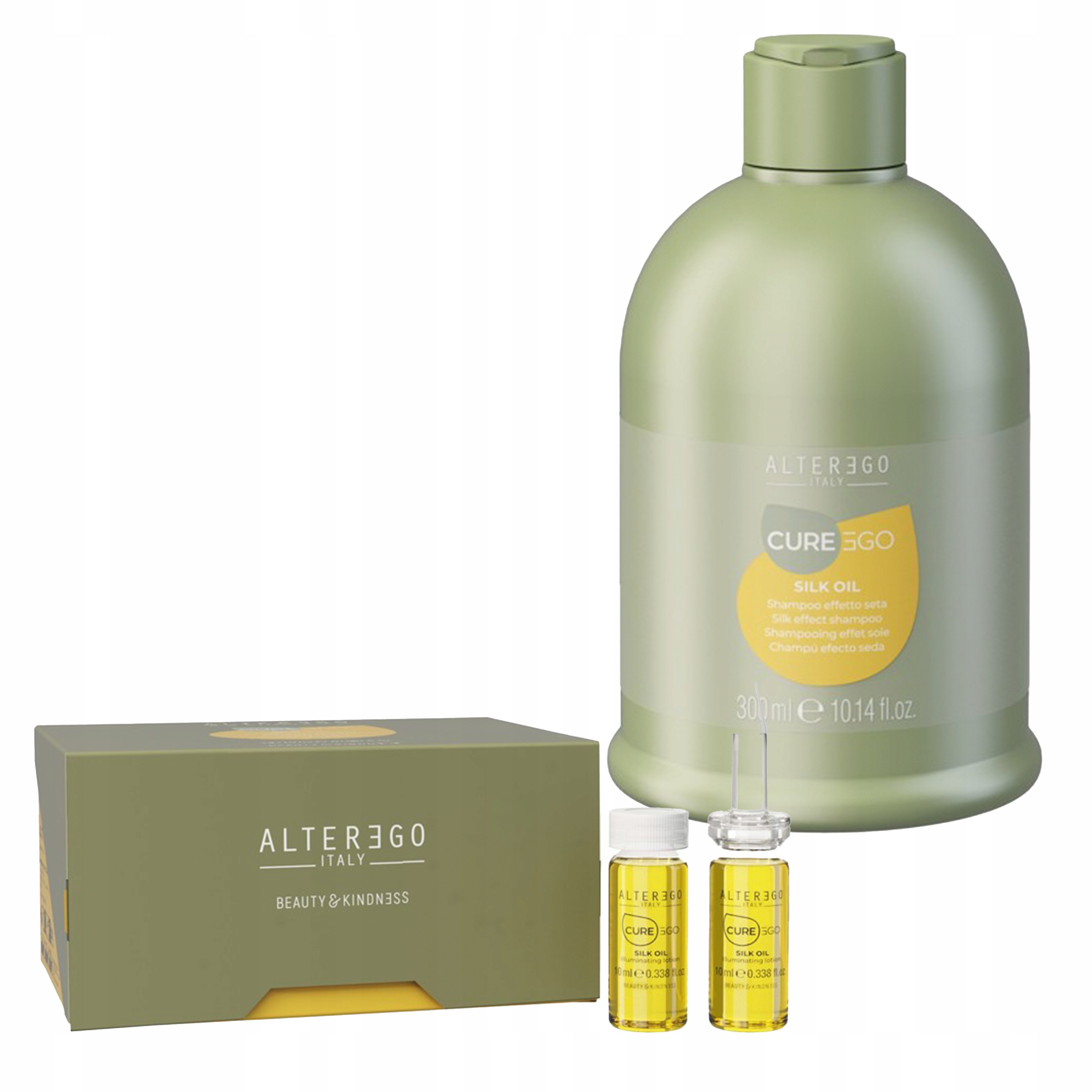Alter Ego Cureego Silkoil Šampon 300 ml Ampule Bez Oplachování 12 x 10 ml