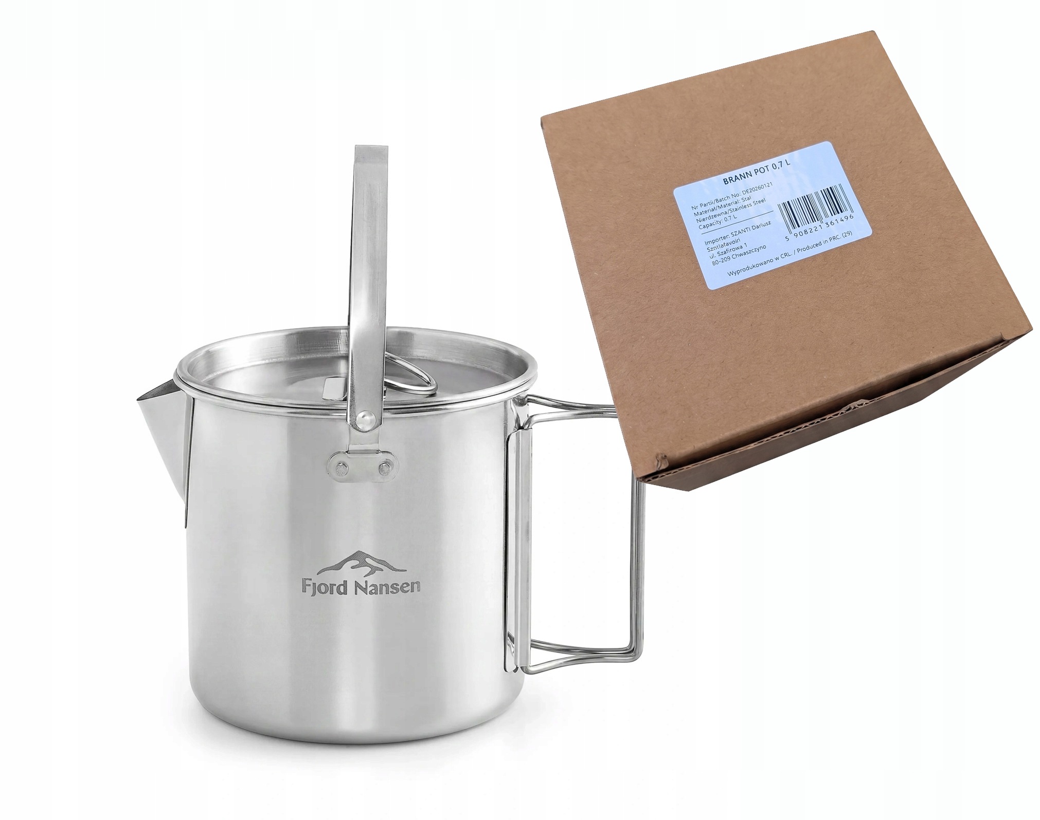 Fjord Nansen Garnek Brushcraftowy Stal Nierdzewna Brann Pot 0.7L 700ml