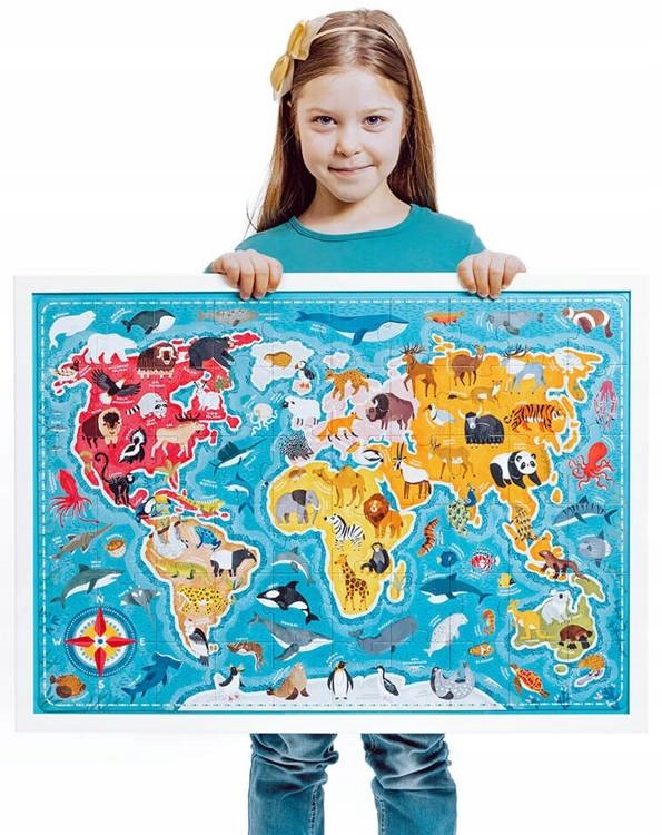 CZUCZU Puzzle Puzzlove Zwierzęta Mapa Świata 60 EL Liczba elementów 60