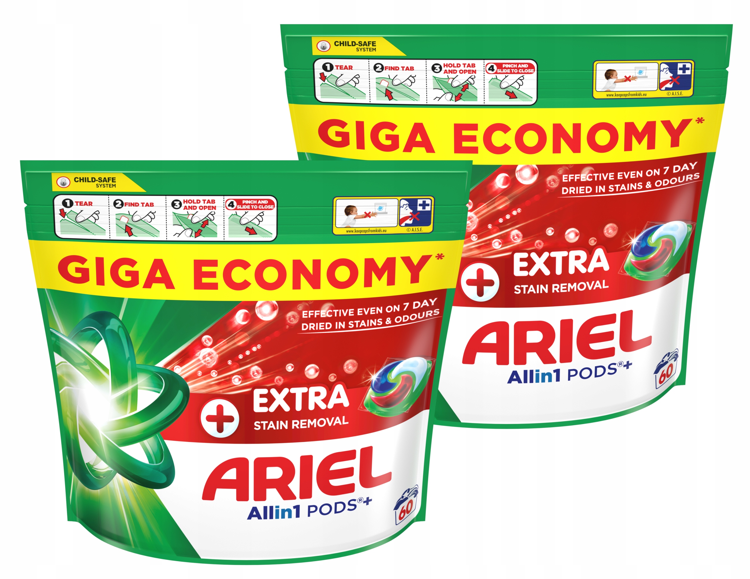 Ariel All-in-1 Pods+ Extra Clean Kapsułki do prania, 120 prań