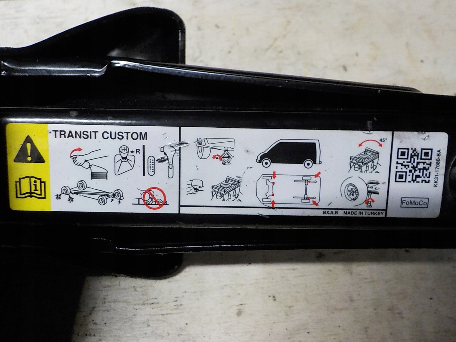 FORD TRANSIT CUSTOM PODNOŚNIK LEWAREK KLUCZ DO KÓŁ Kod producenta KK31-17080-BA