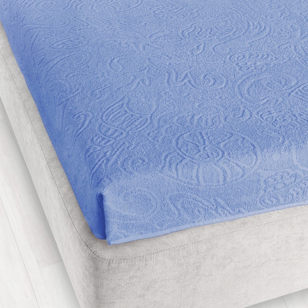 Froté prostěradlo bez gumičky Tulipán 175x220 Zwoltex modré, Tlusté