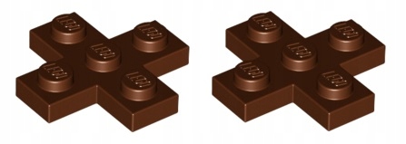 

Lego płytka 3x3 mod krzyż brązowa 2 szt 15397 Nowa